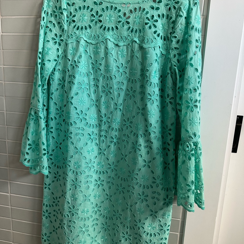 NWT J. Crew Turquoise Eyelet Dress